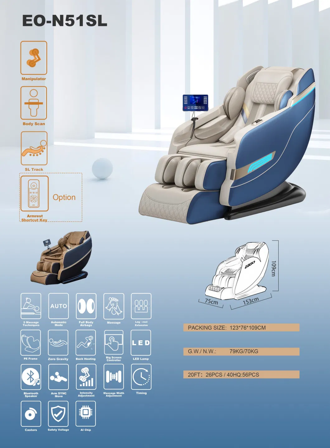 3D Massage Chair Zero Gravity Electric Chair Sofa Massage Sofa Recliner Chair with Massage Function in Dubai
