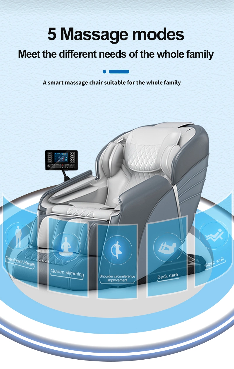 Modern Full Body Househole 2D L Track Zero Gravity Recliner Shiatus Air Pressure Back Heat Therapy Massage Chair