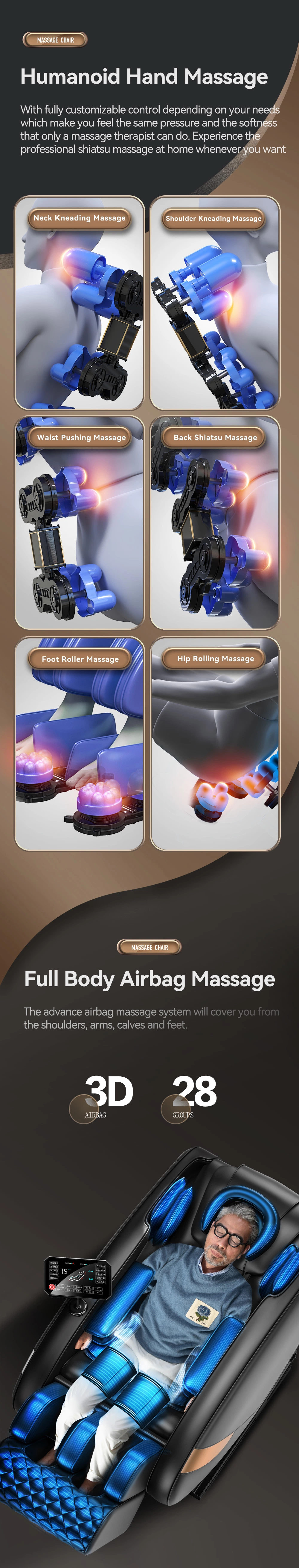 Most Selled Products Kursi Massage 3D Beauty Salon Full Body Massage Chair