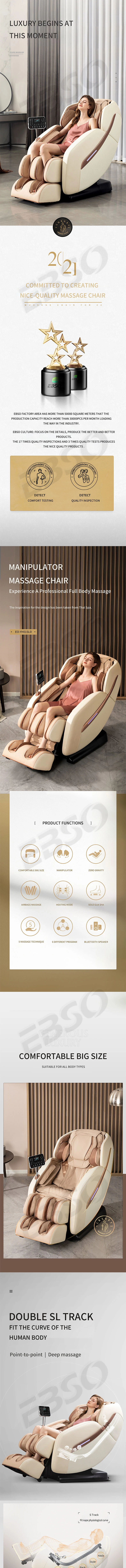 2022 Real Relax 4D 3D SL Full Body Shiatsu Massage Chair New Design Multifunction Zero Gravity Massage Chair
