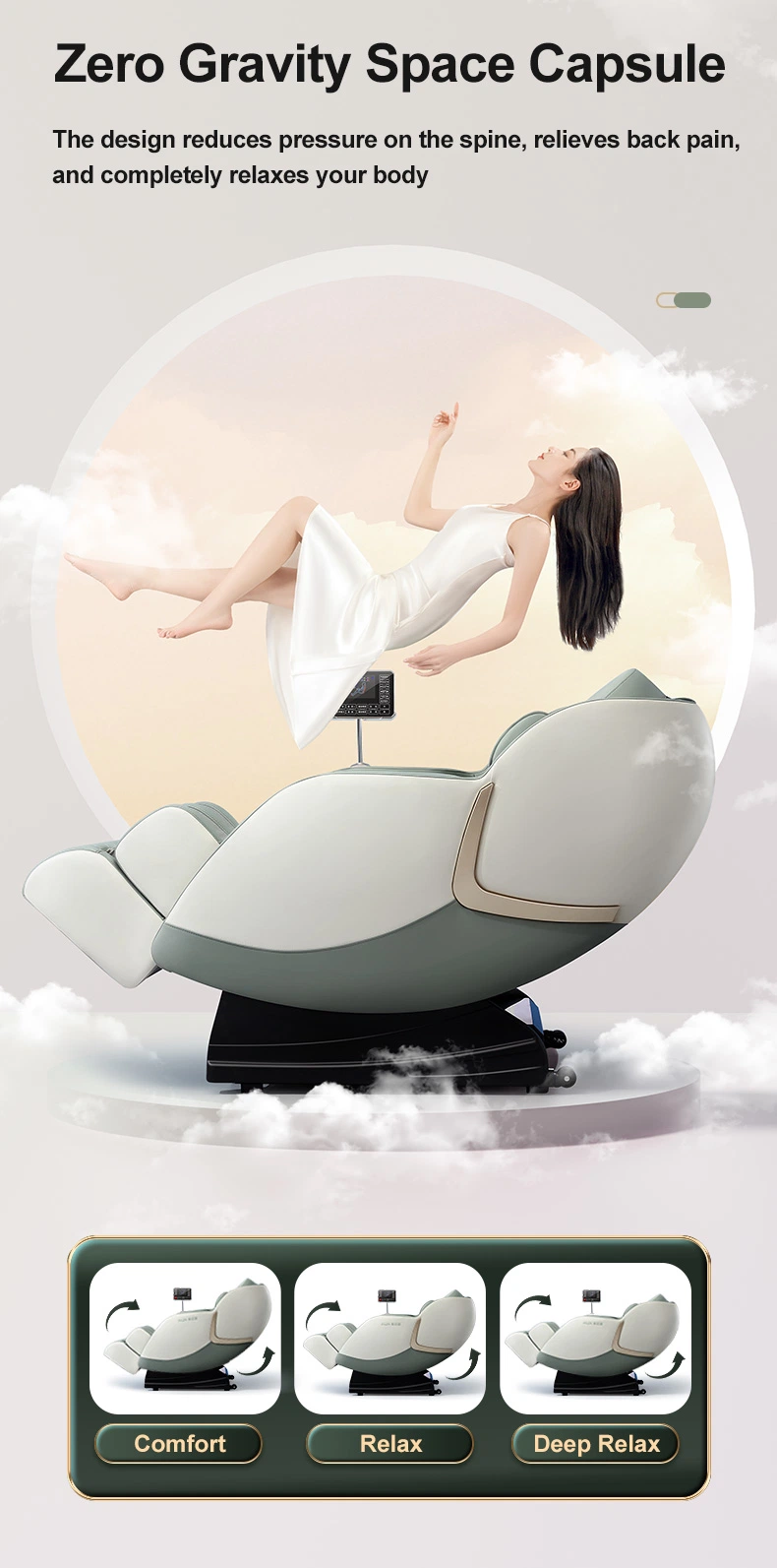 Amazon Hot Sellings Fauteuils Massage 4D Zero Gravity Luxury Shiatsu Massager for Full Body Recliner Electric Massage Chair 3D